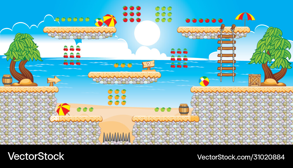 Tile set platform for game 6 Vector Image