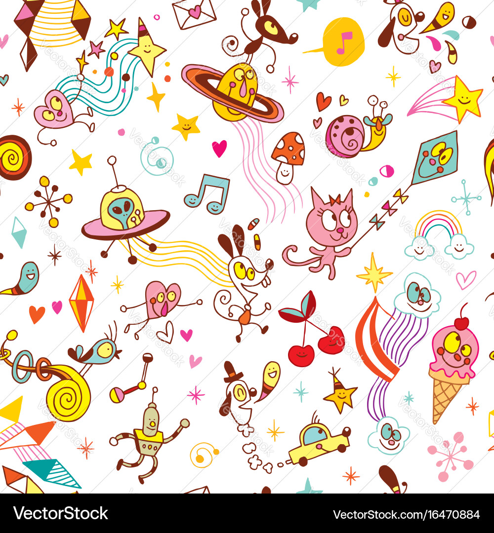 Whimsical Cartoon Characters Vector Image