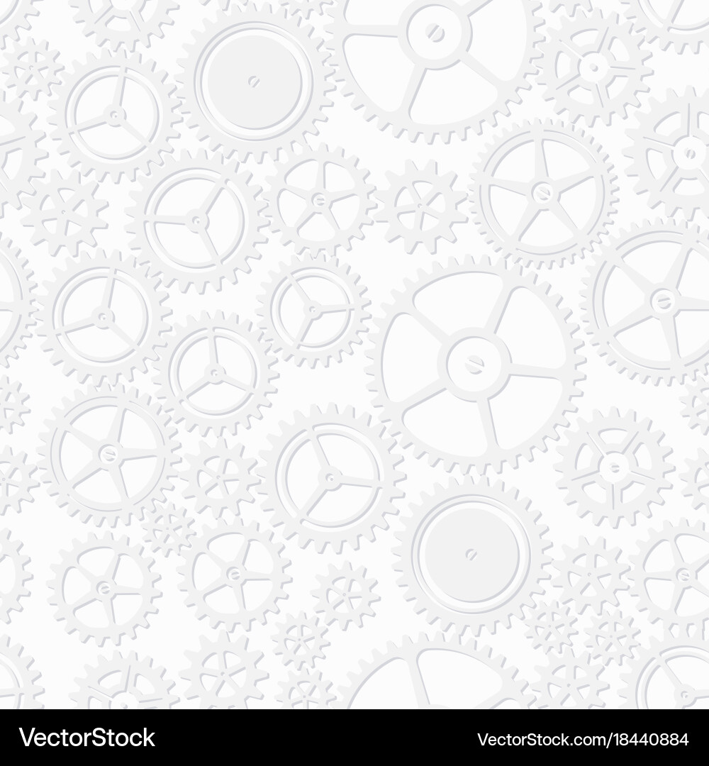 White color clockwork seamless pattern vector image