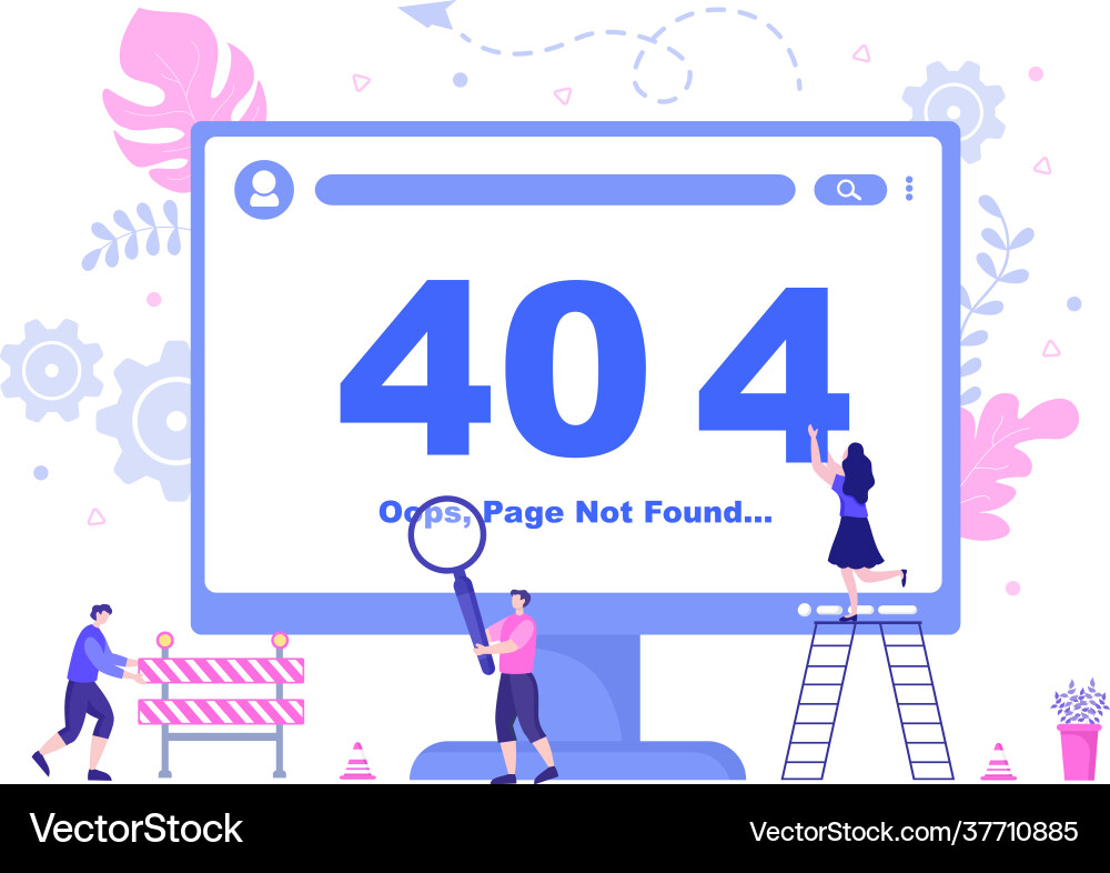 404 error and page not found lost connect 404 error and page not found lost connect vector image
