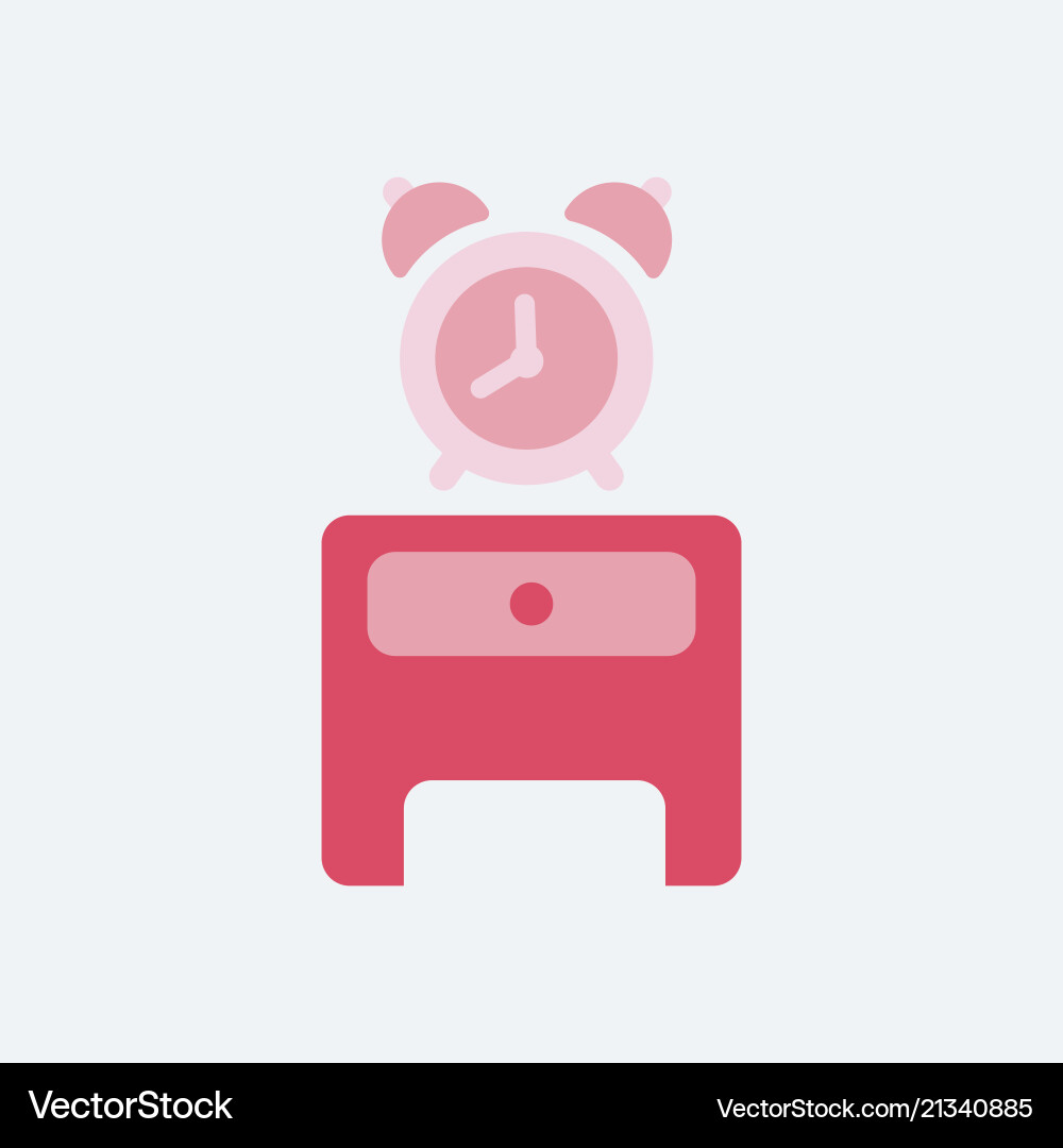 Alarm clock red wake-up time isolated in flat Alarm clock red wake-up time isolated in flat vector image