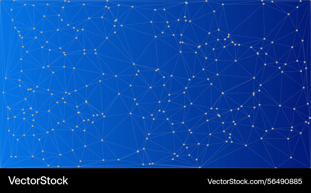Blue gradient network grid with golden nodes Blue gradient network grid with golden nodes vector image