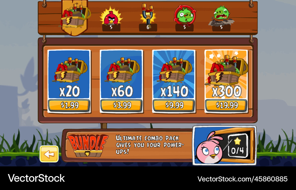Complete set of level button game ui pop-up icon vector image