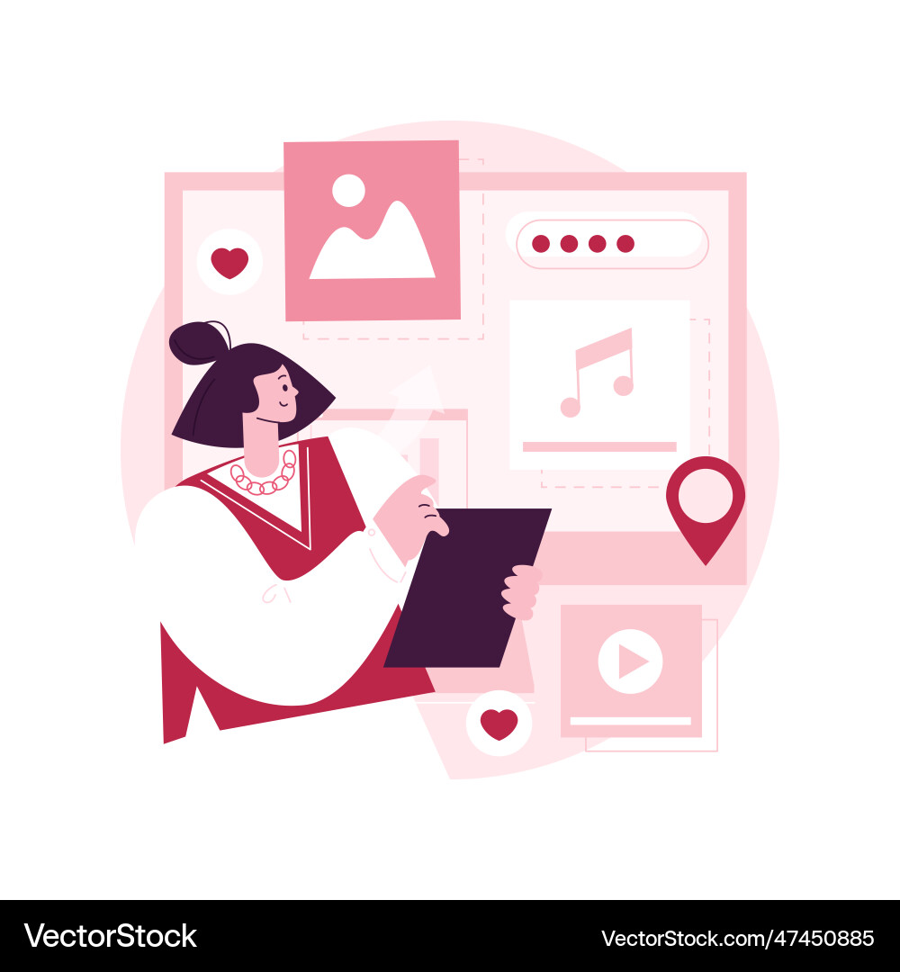 Content aggregator abstract concept Content aggregator abstract concept Vector Image