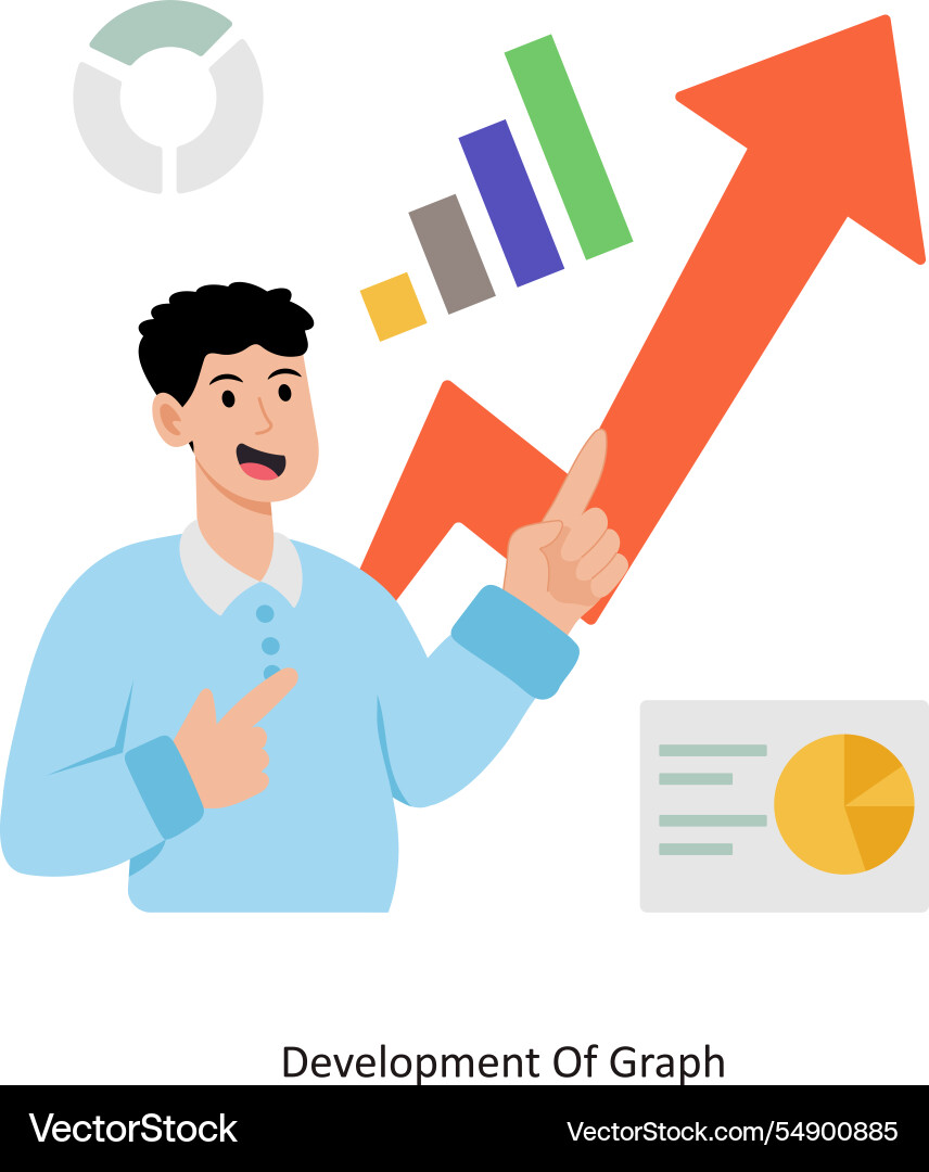 Development of graph eps 10 Vector Image