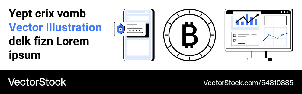 Digital security cryptocurrency and data Digital security cryptocurrency and data vector image