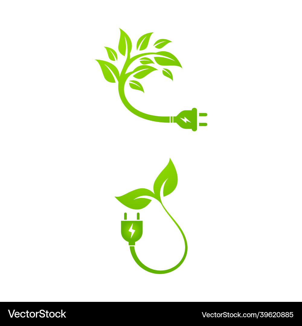 Eco power icon design Eco power icon design vector image