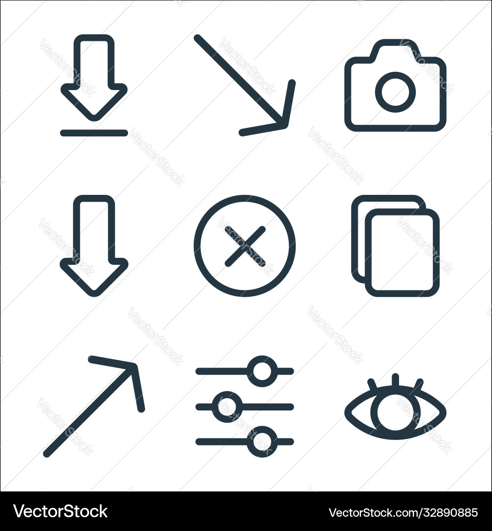 Interface line icons linear set quality Interface line icons linear set quality vector image