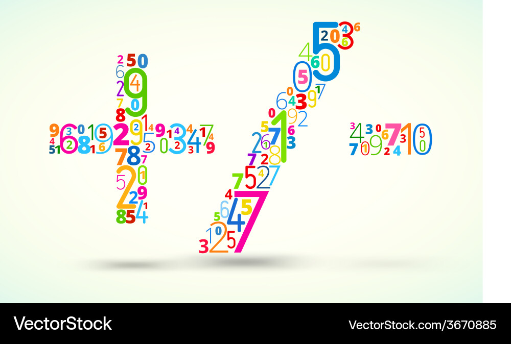Math Operands farbige Schrift aus Zahlen vektorbild