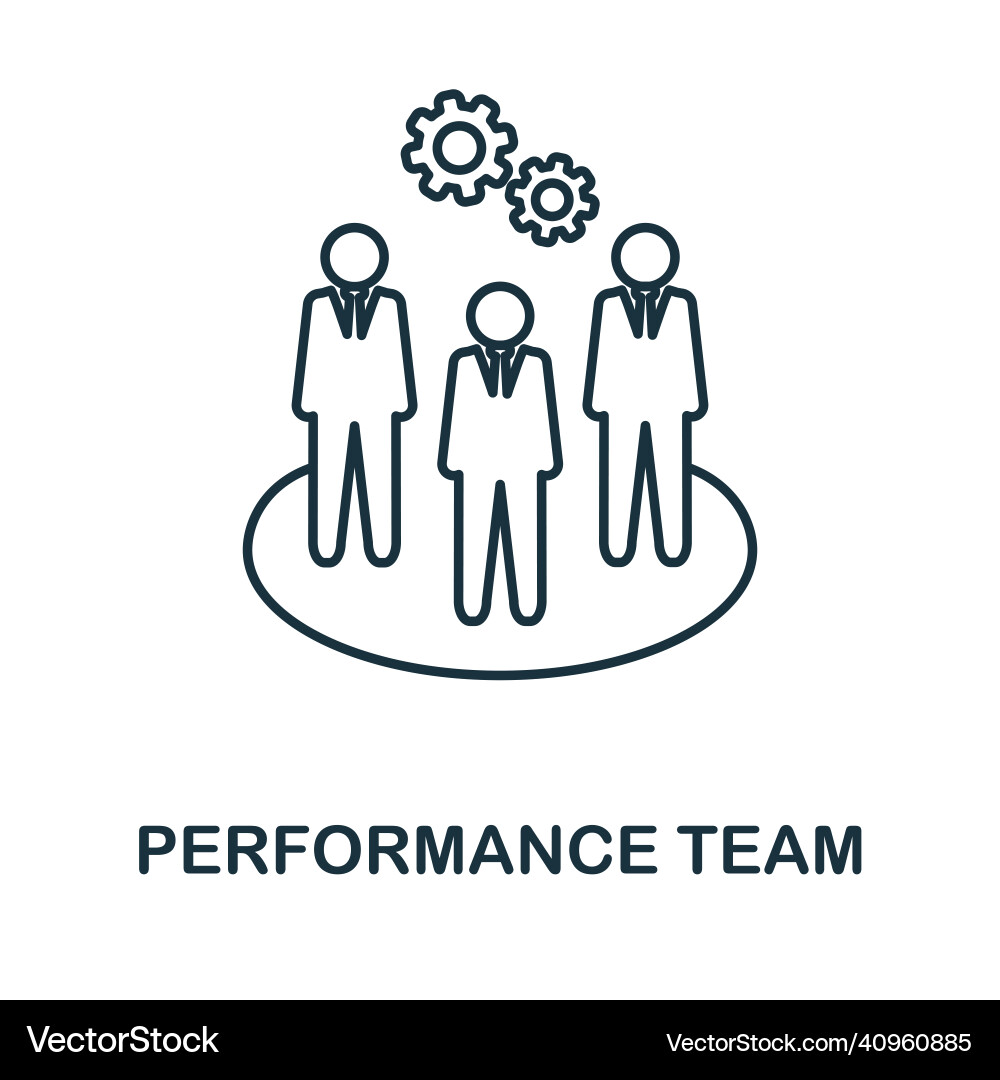 Performance team icon line element from corporate Performance team icon line element from corporate vector image
