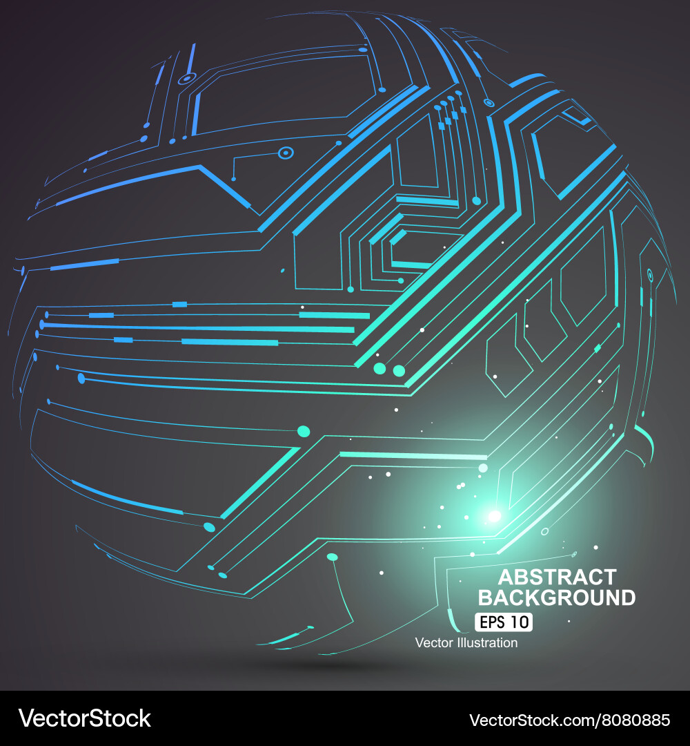 Point and curve constructed the sphere wireframe Vector Image