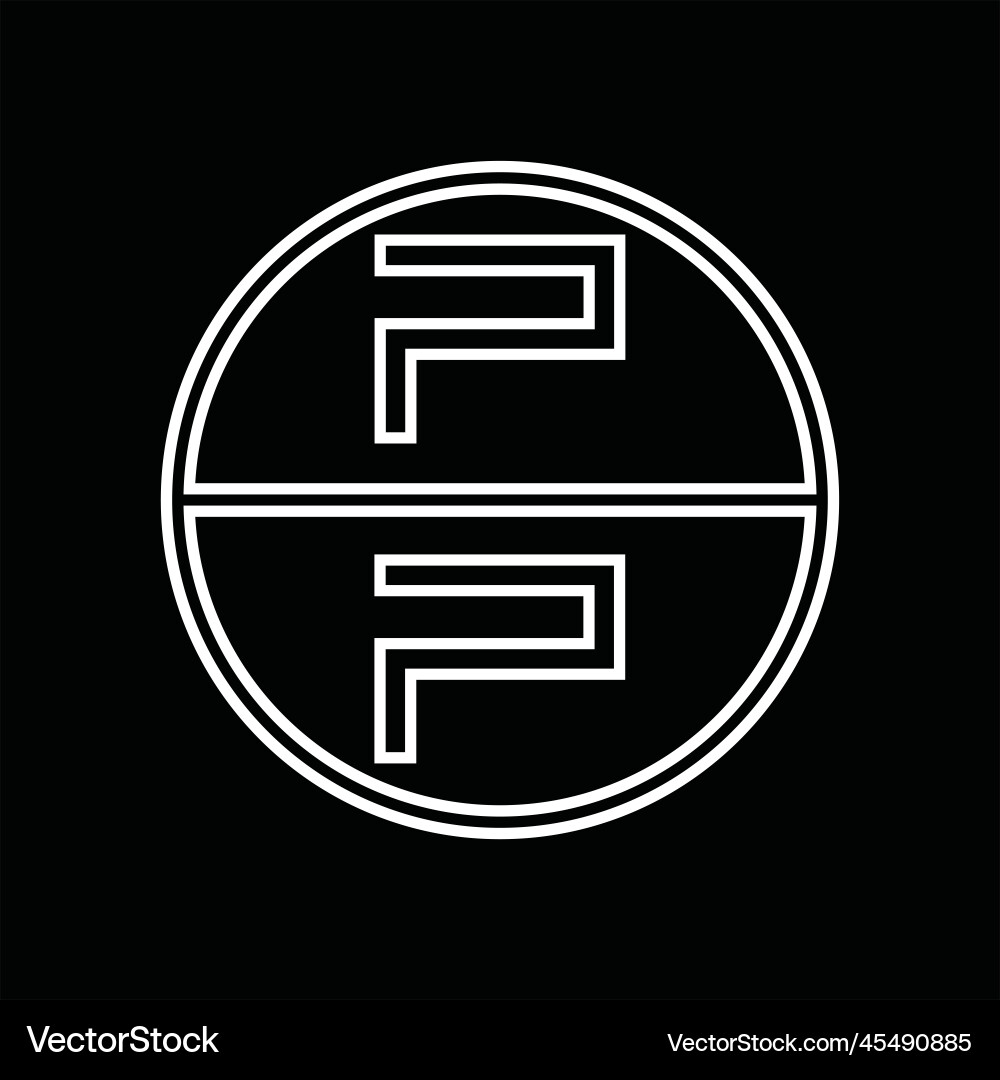 Pp logo monogram abstract inside circle stripe Pp logo monogram abstract inside circle stripe Vector Image