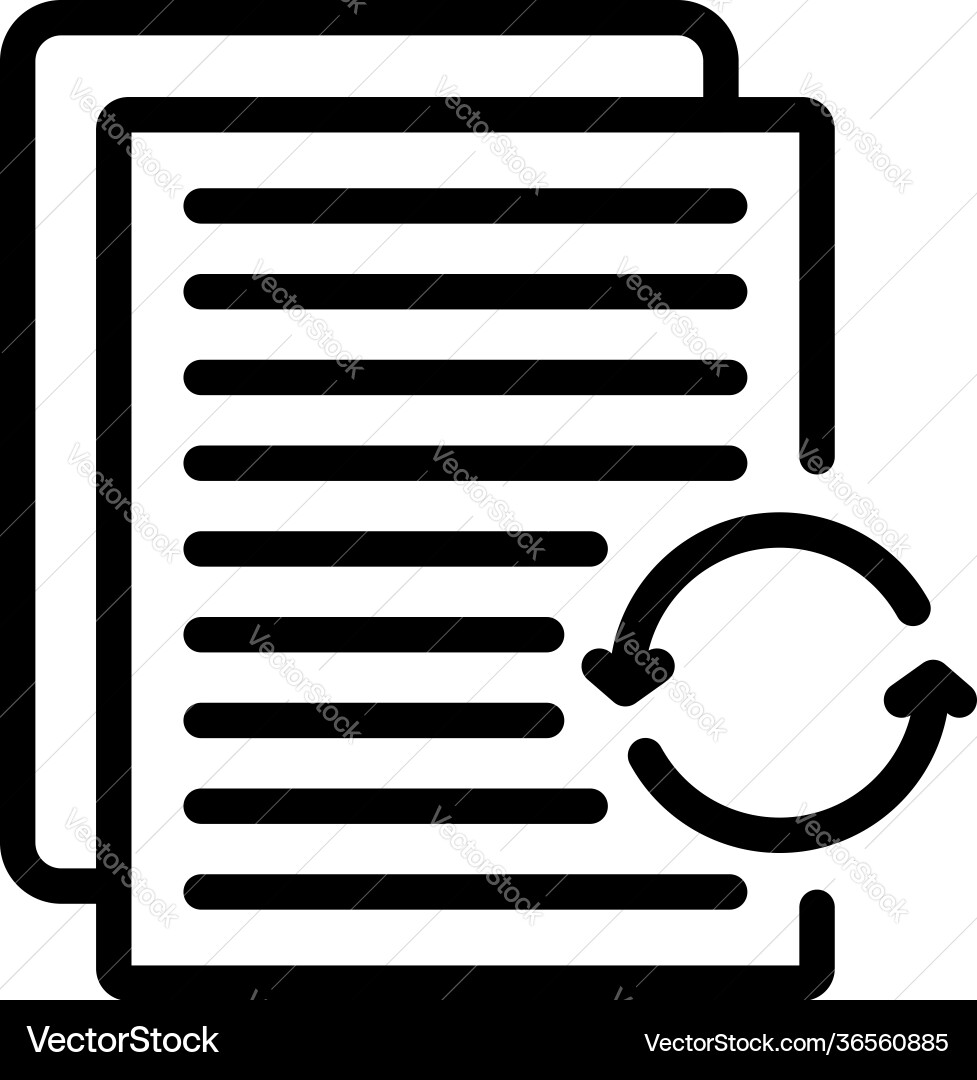 Refresh docs icon outline style Refresh docs icon outline style vector image