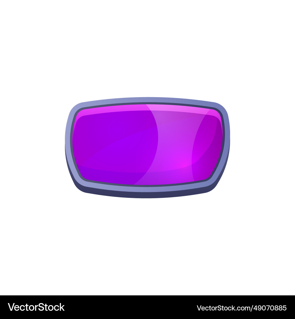 Shiny square button game user interface element Shiny square button game user interface element vector image