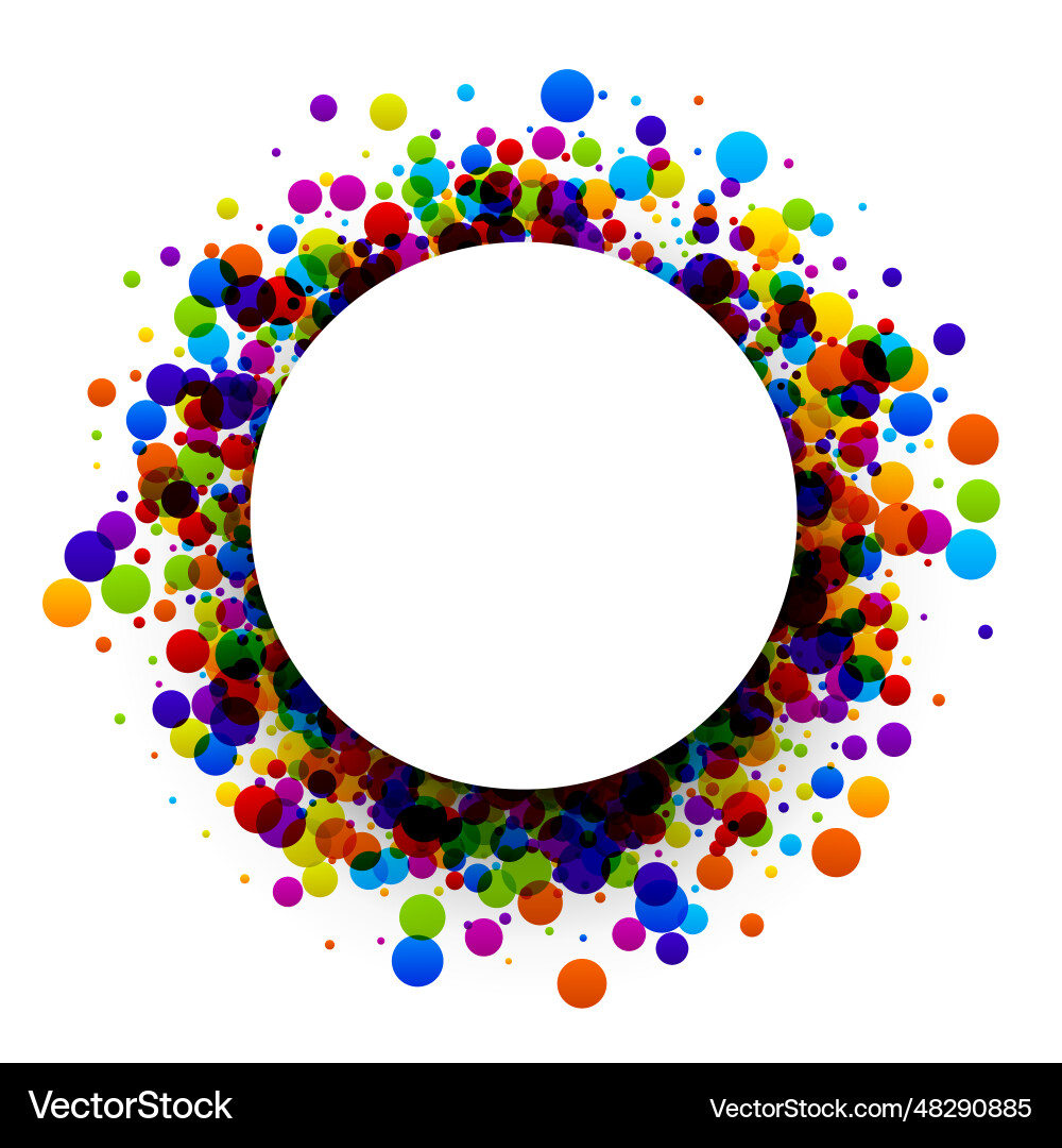 White round frame with colorful dots White round frame with colorful dots vector image