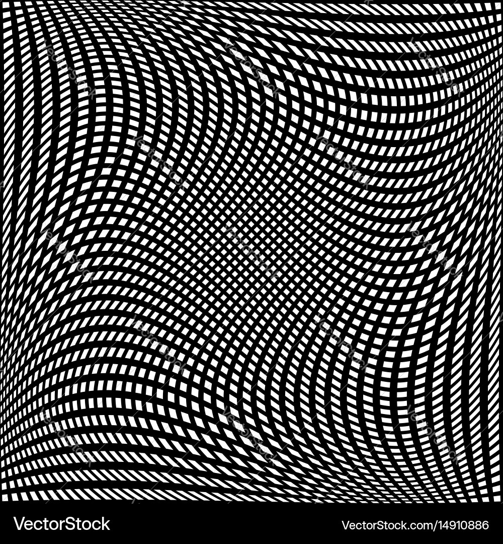 Abstract background of distorted ornate grid vector image