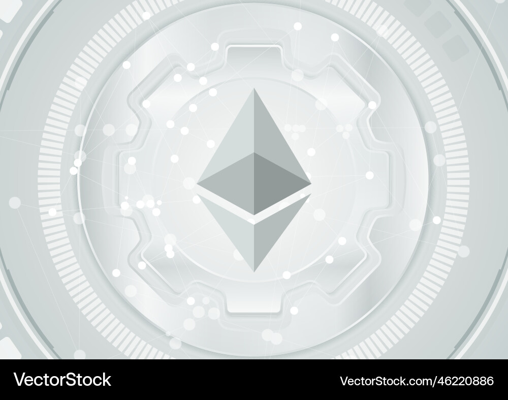 Abstract technology background with ethereum Vector Image