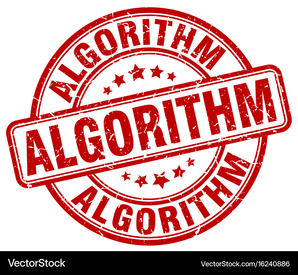 Algorithm red grunge stamp vector image
