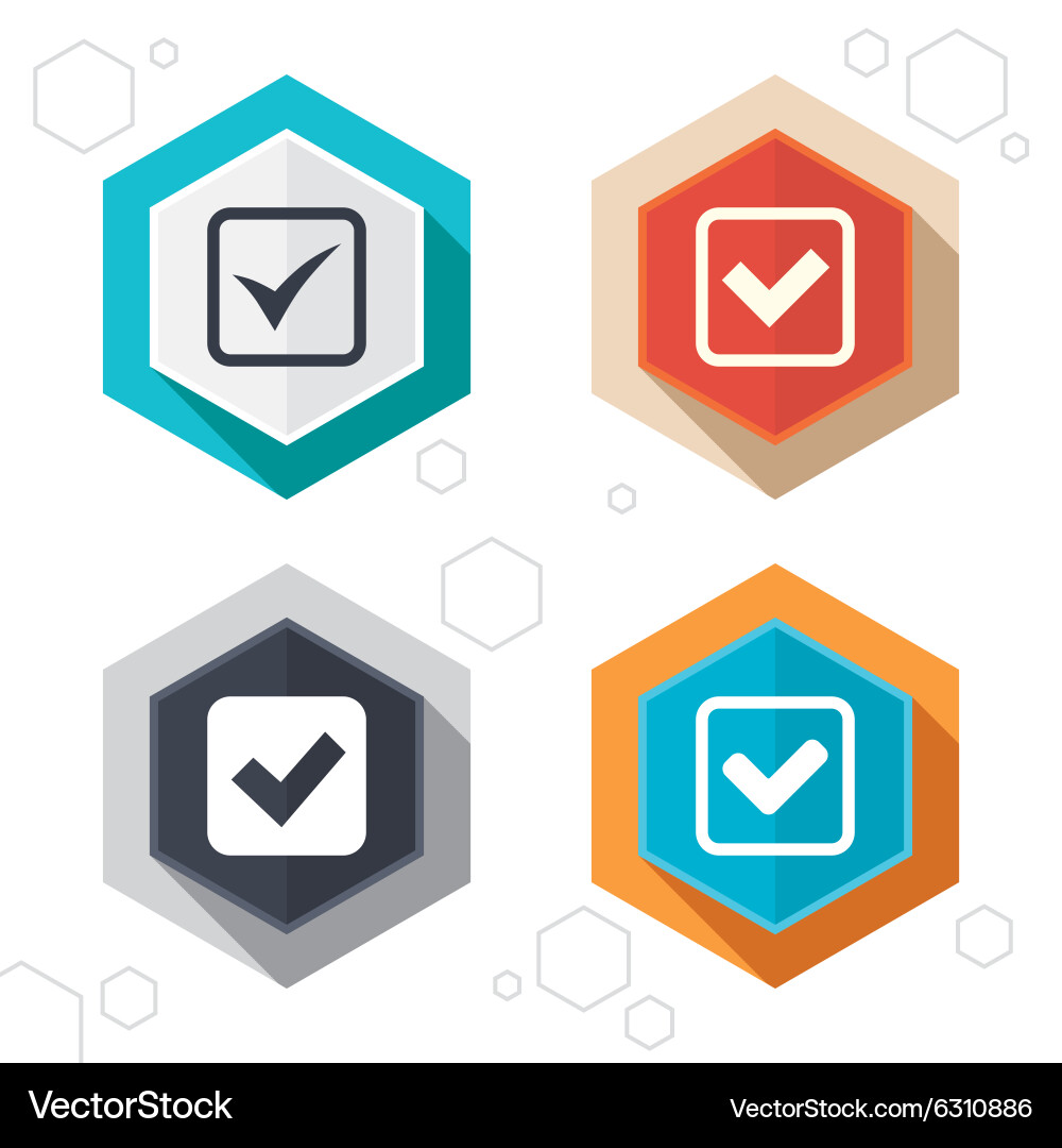 Check signs checkbox confirm icons Vector Image