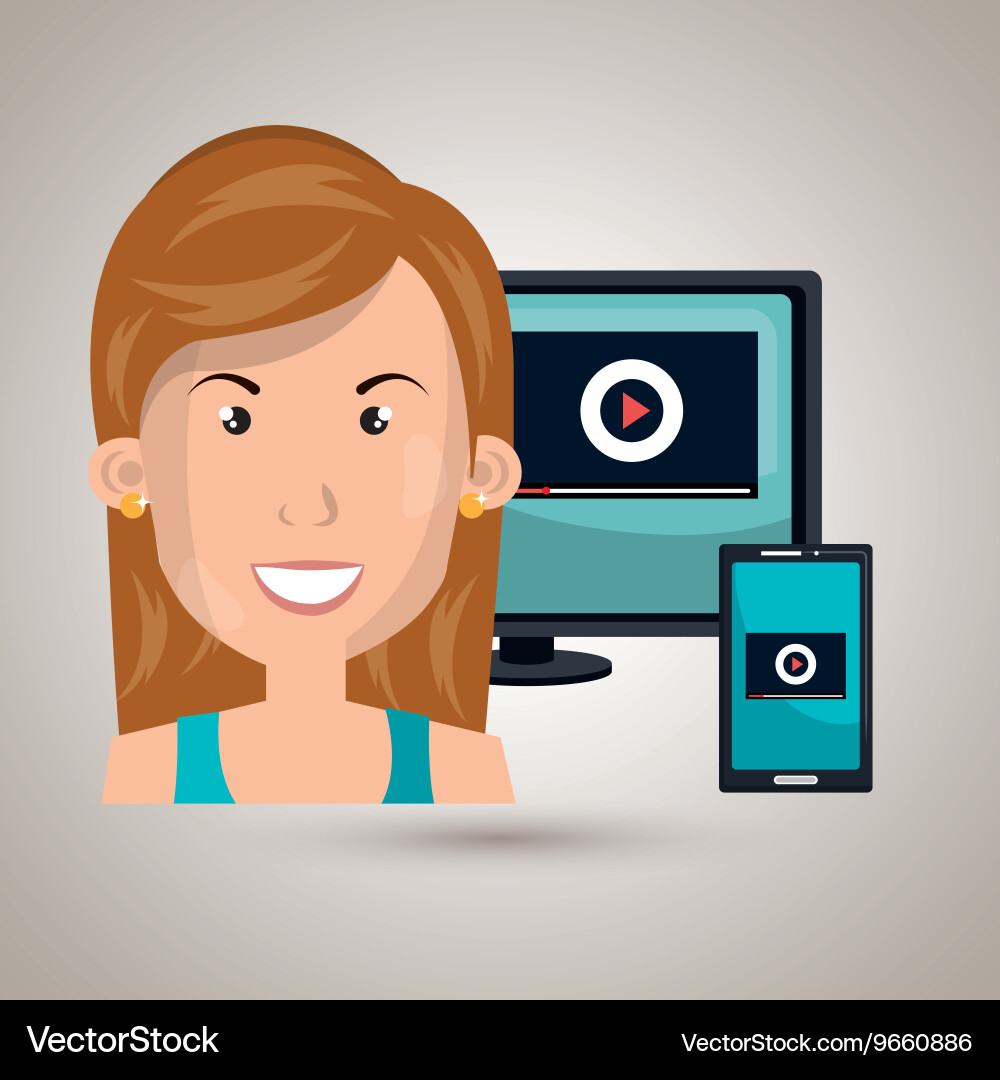 Computer user office isolated icon design vector image