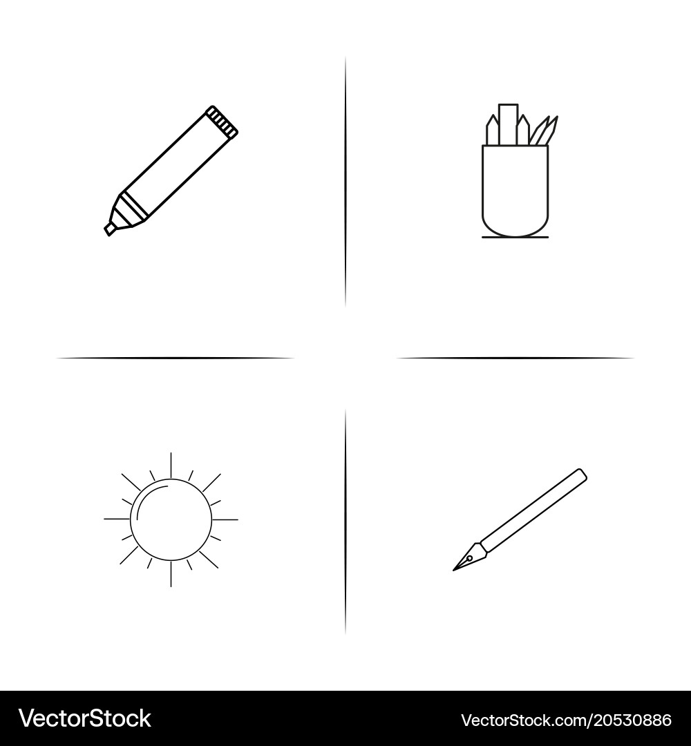 Creative process and design simple linear icons vector image