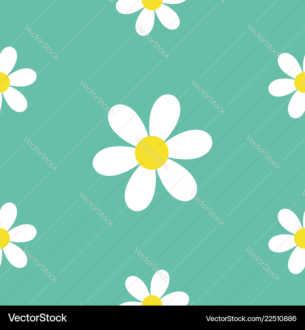 Daisy Seamless Pattern - Floral Royalty Free Vector Image