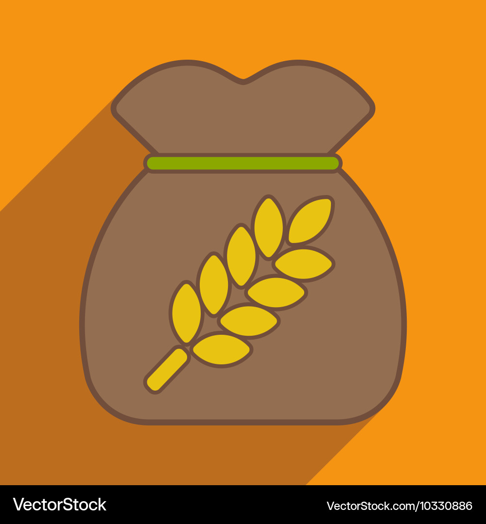 Flat with shadow icon and mobile application bag vector image