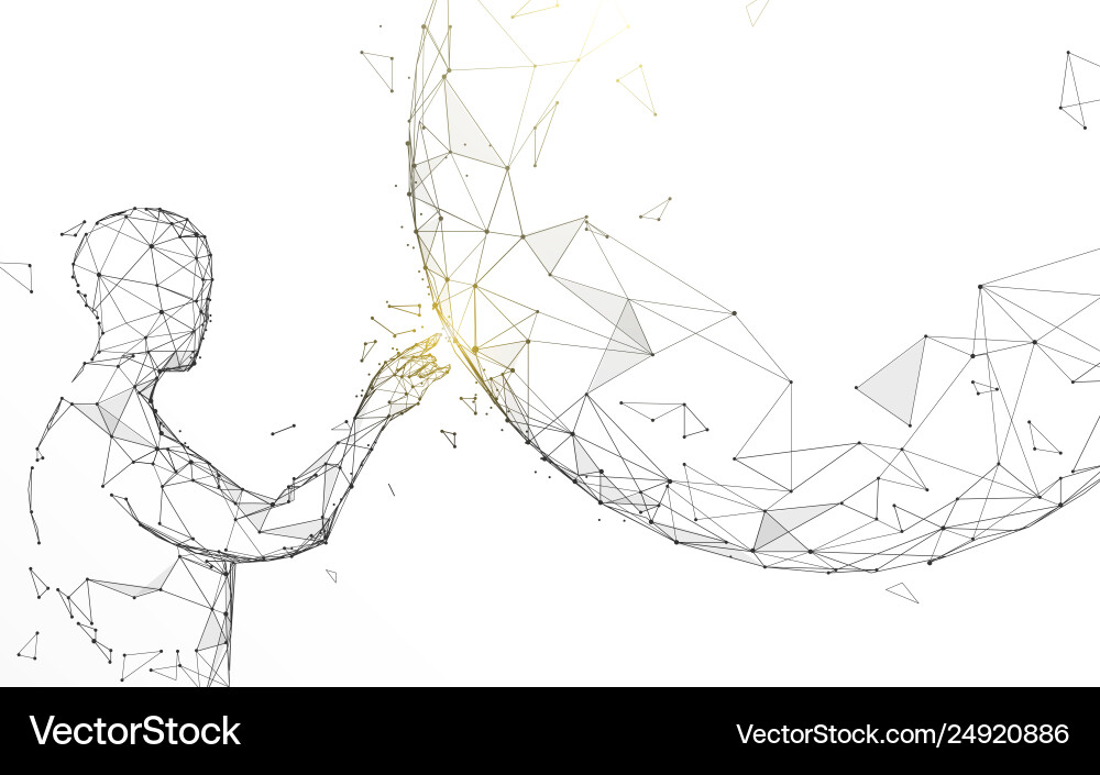 Global Connection: Particle Network vector image