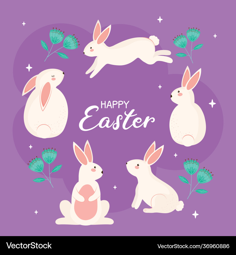 Happy easter poster Royalty Free Vector Image - VectorStock