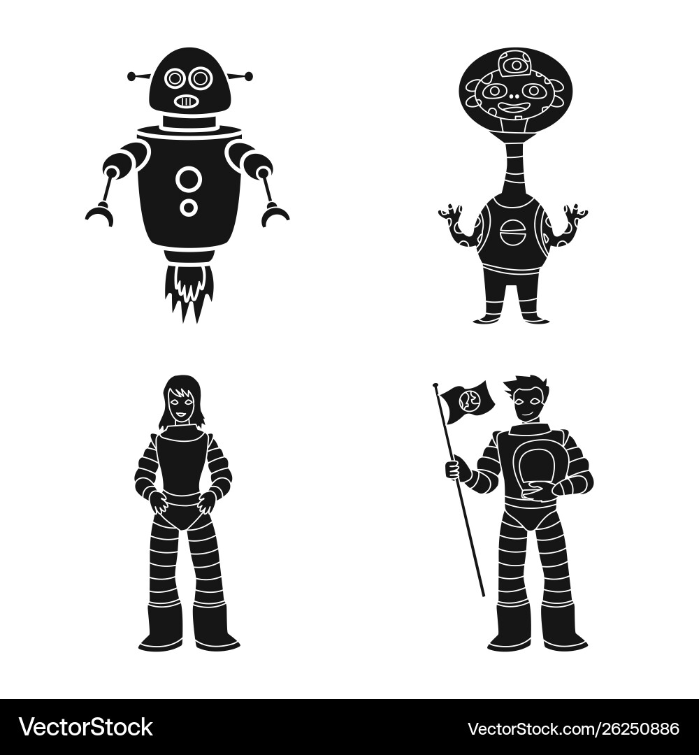 Isolated object colonization and sky icon set Vector Image
