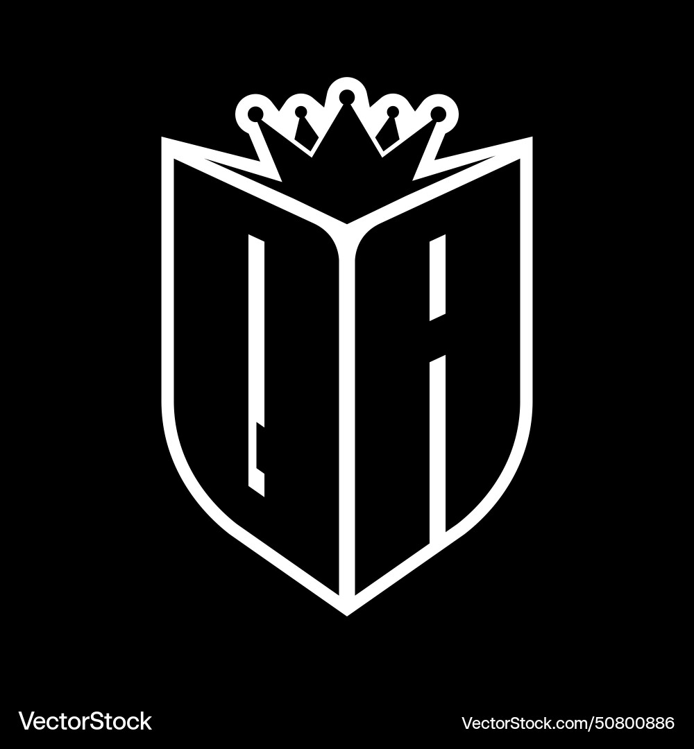 Qa letter bold monogram with shield shape Vector Image