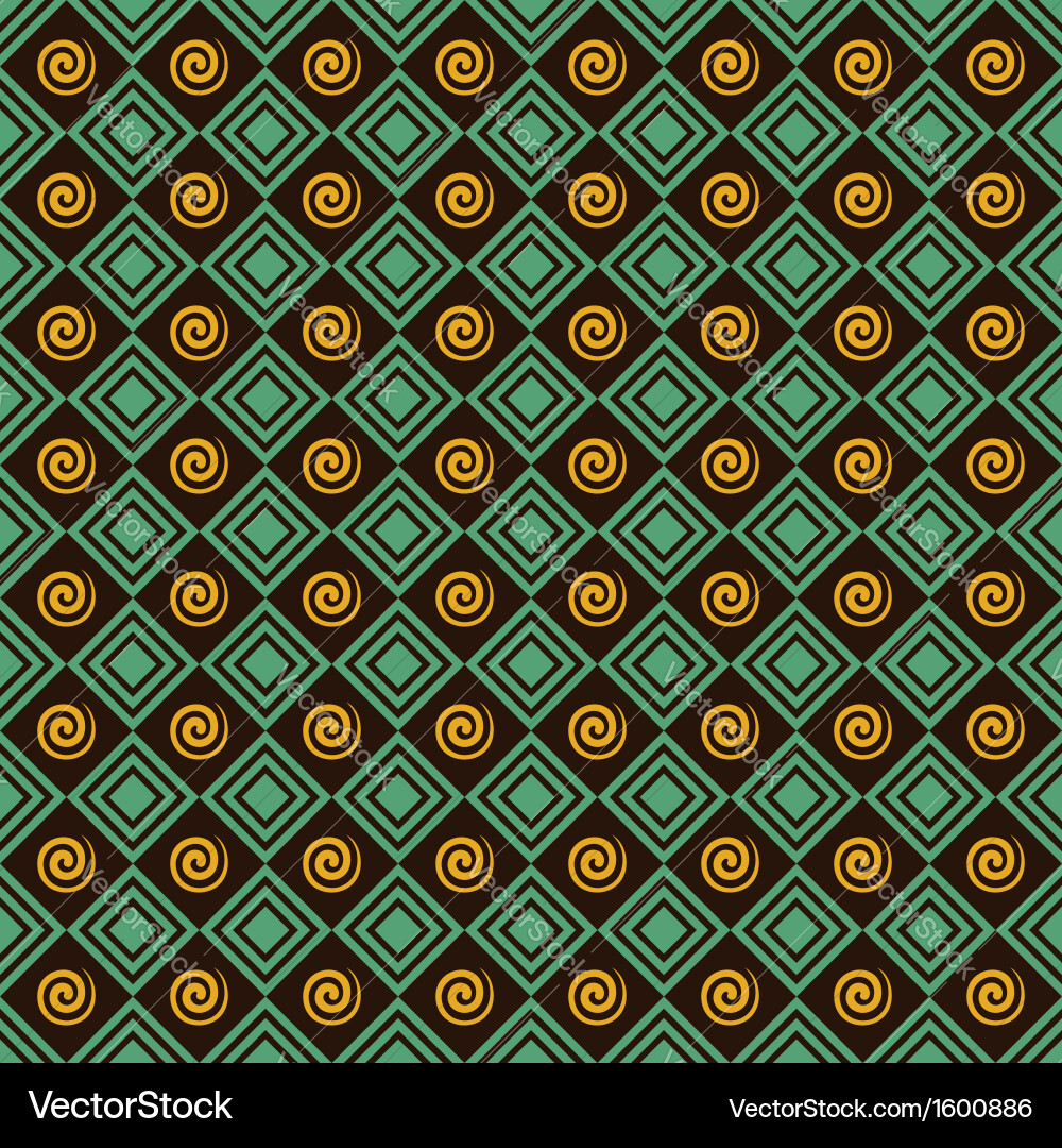 Retro spiral and square pattern background vector image