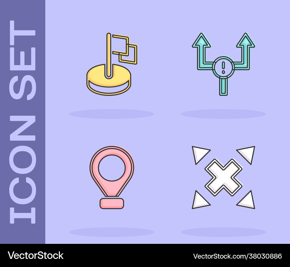 Set many ways directional arrow flag location Set many ways directional arrow flag location vector image