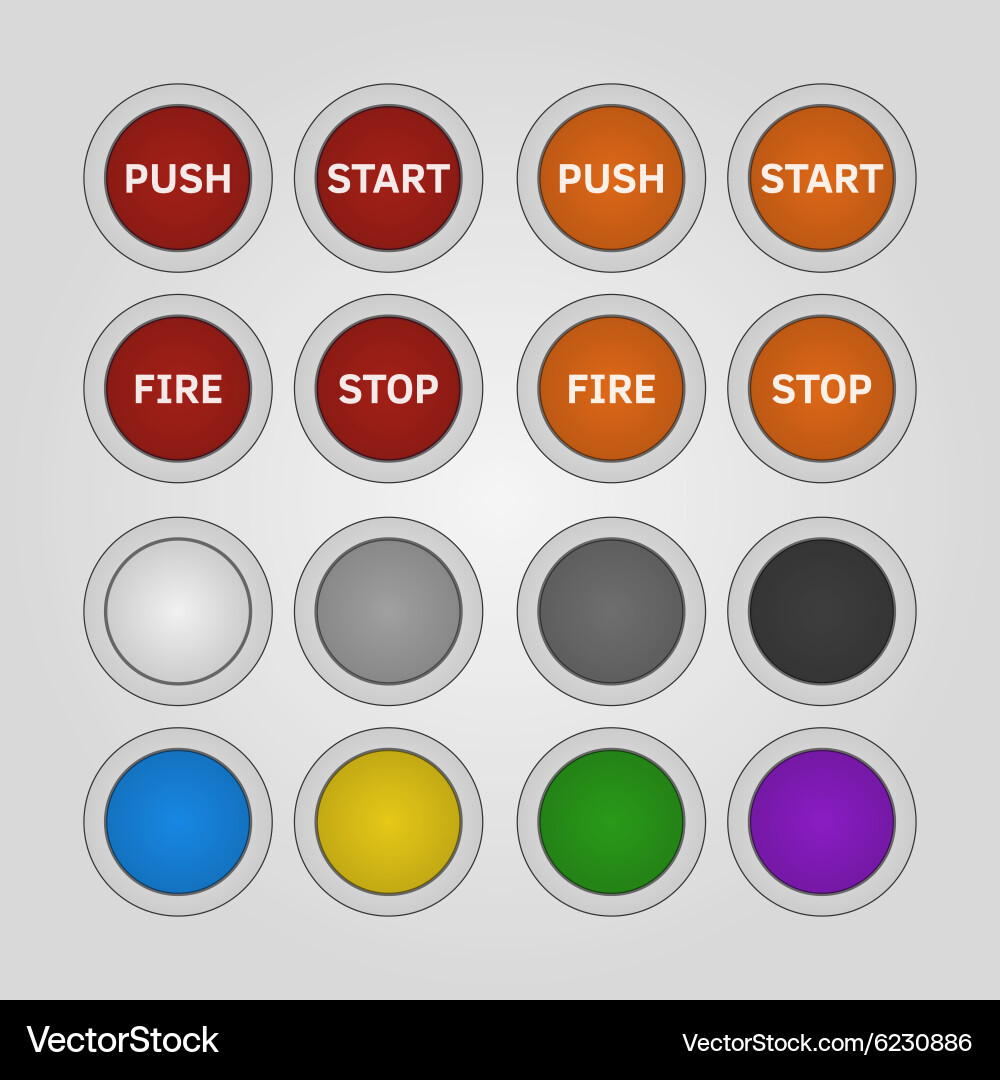Set of colorful and blank round buttons Vector Image
