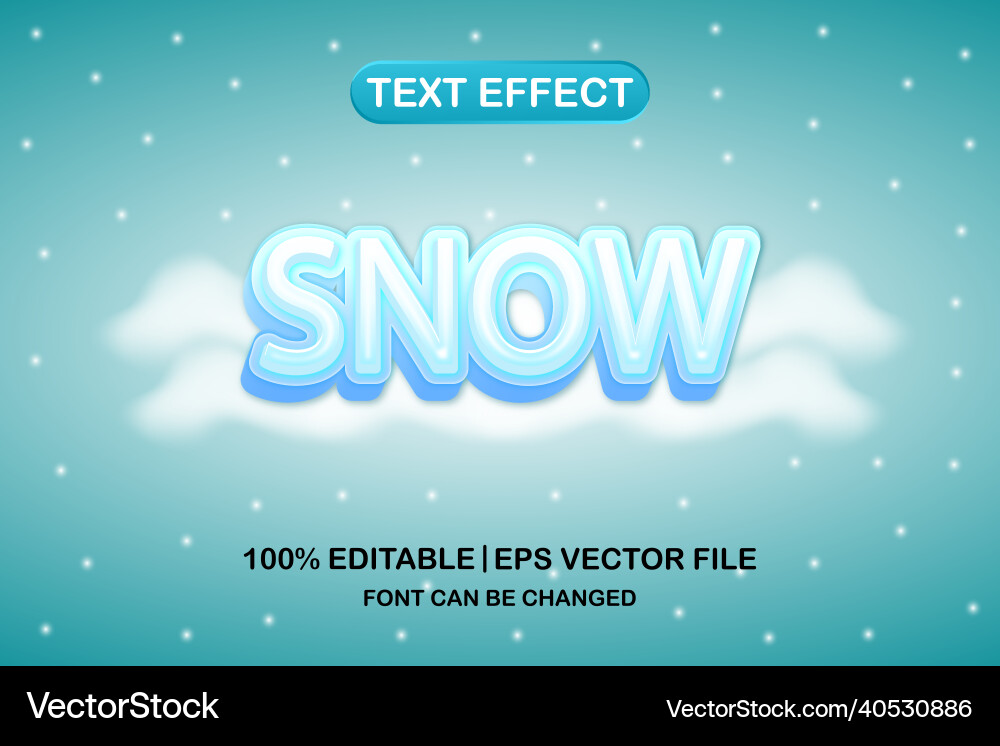 Snow 3d editable text effect Snow 3d editable text effect Vector Image