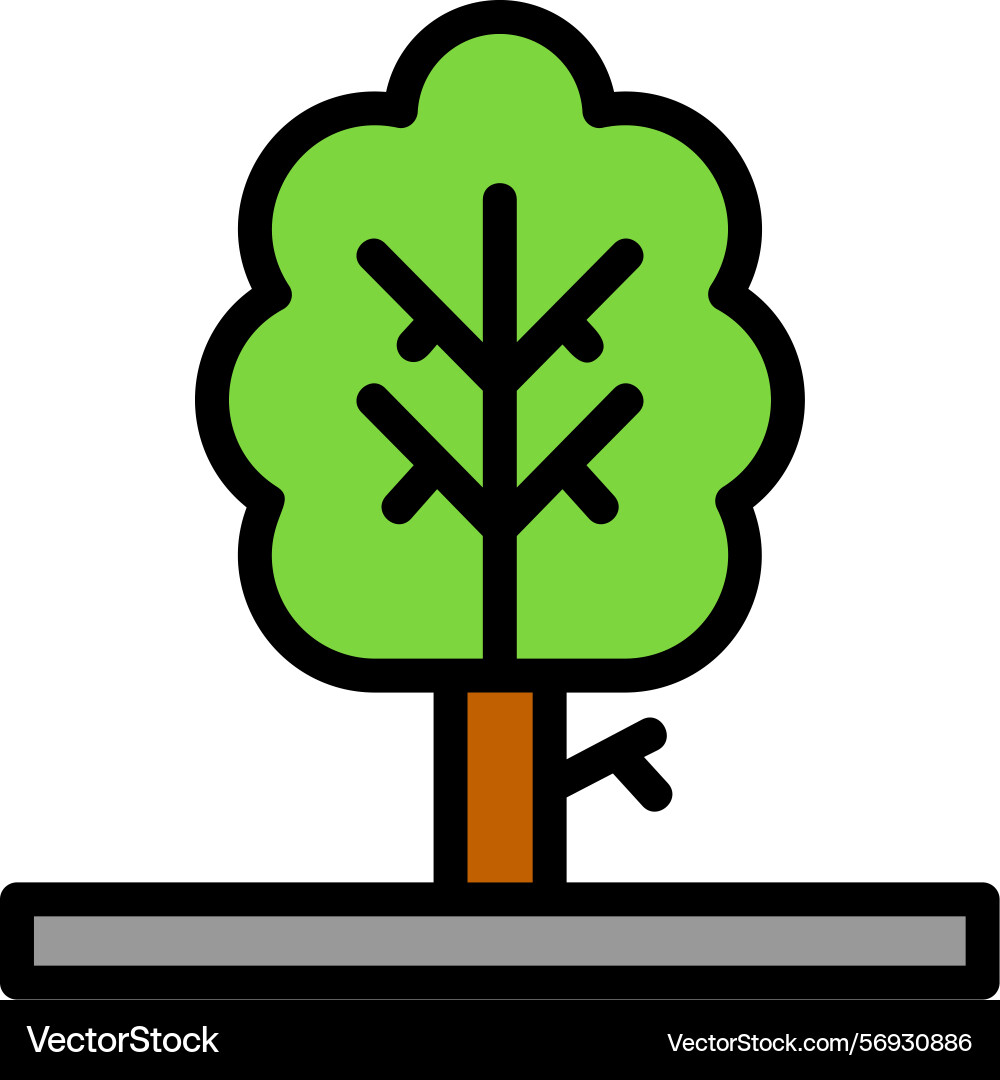 Tree line filled style icon design Vector Image