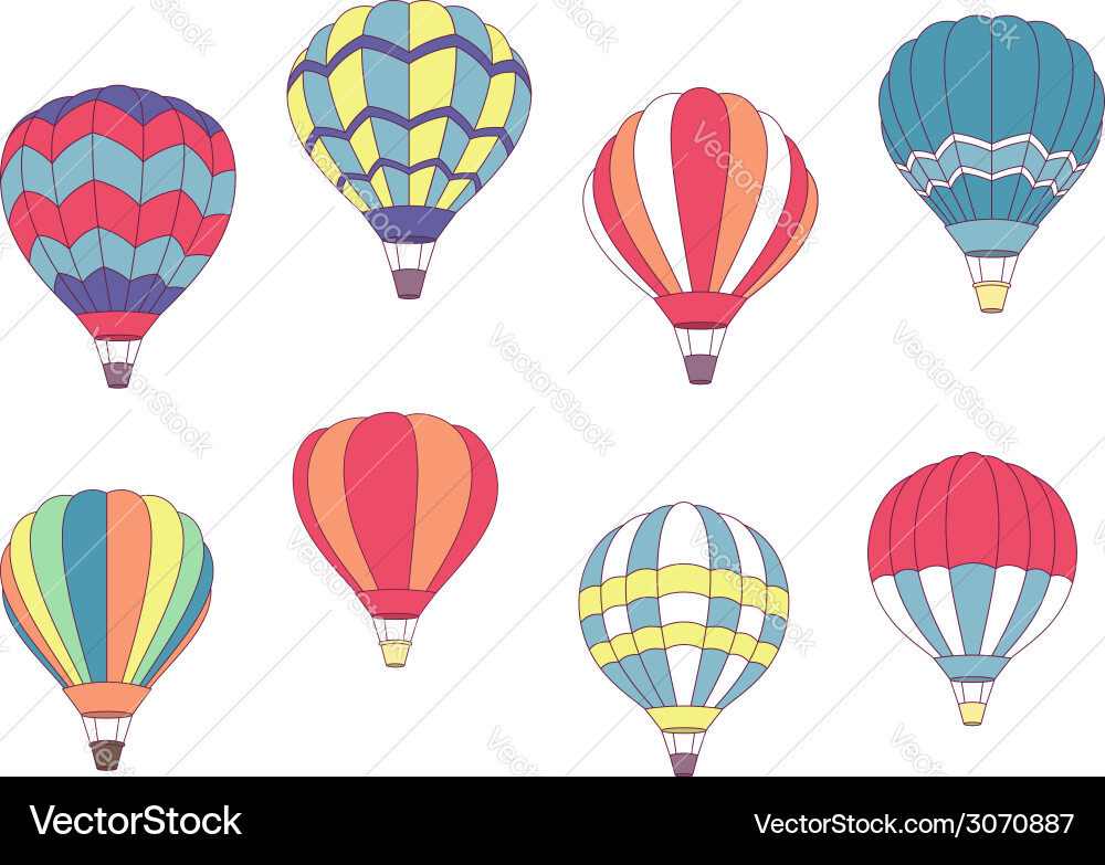 Bunte Heißluftballons Vektorbild