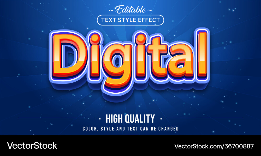 Editable text style effect - digital vector image