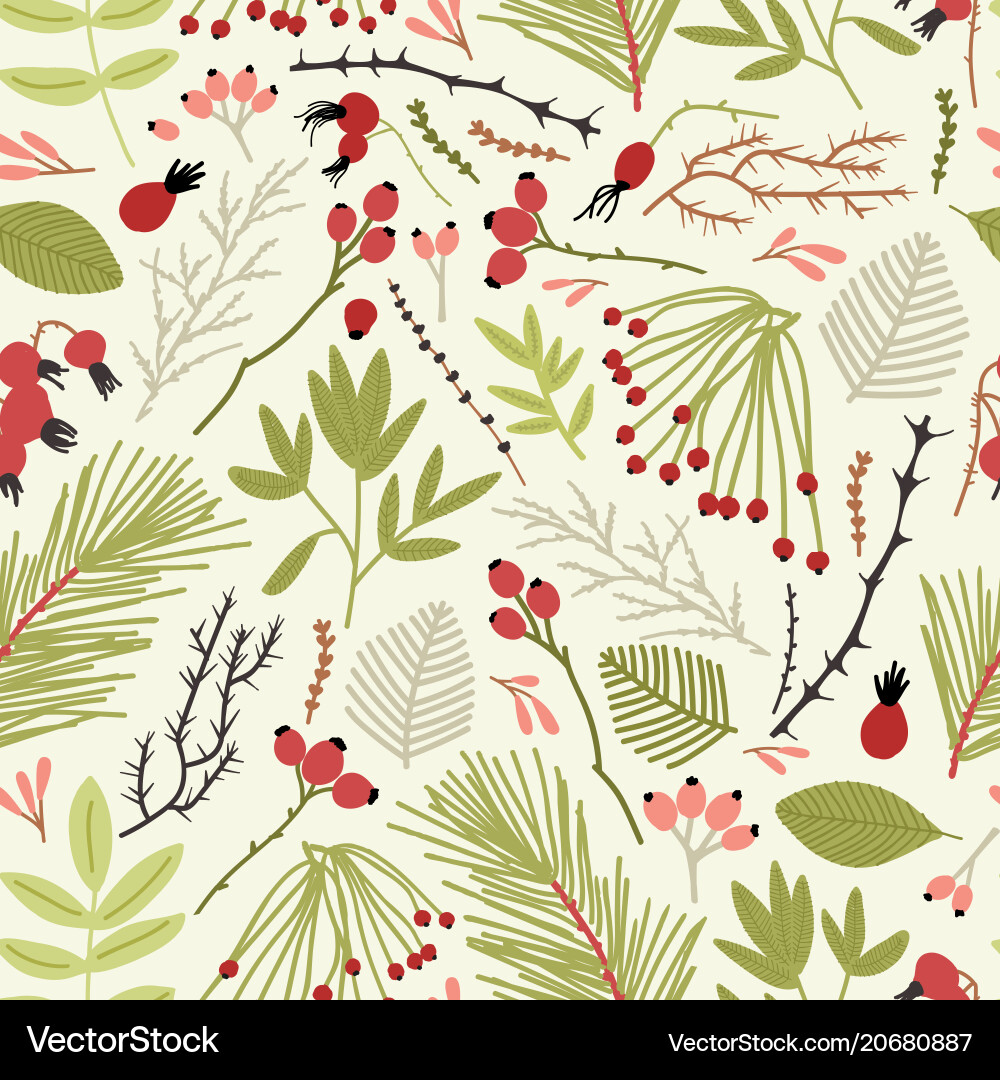 Elegant seamless pattern with branches Elegant seamless pattern with branches vector image