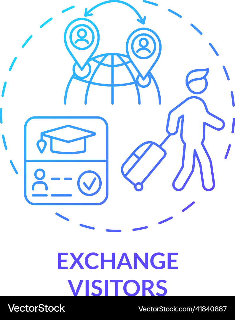 Exchange visitors blue gradient concept icon Exchange visitors blue gradient concept icon vector image