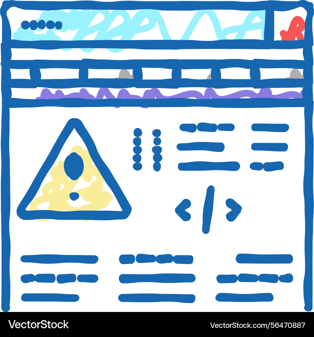 Fixing program errors icon doodle vector image