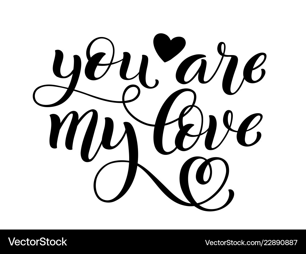 Handschriftliche Liebe Lettering - Du bist meine Liebe vektorbild