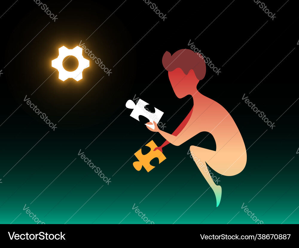 Hard to work composition in gradient style vector image