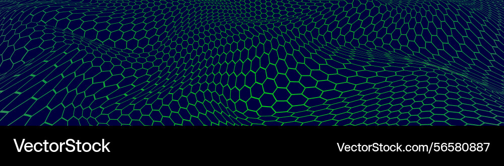 Hexagonal Grid 3D Abstract Background vector image