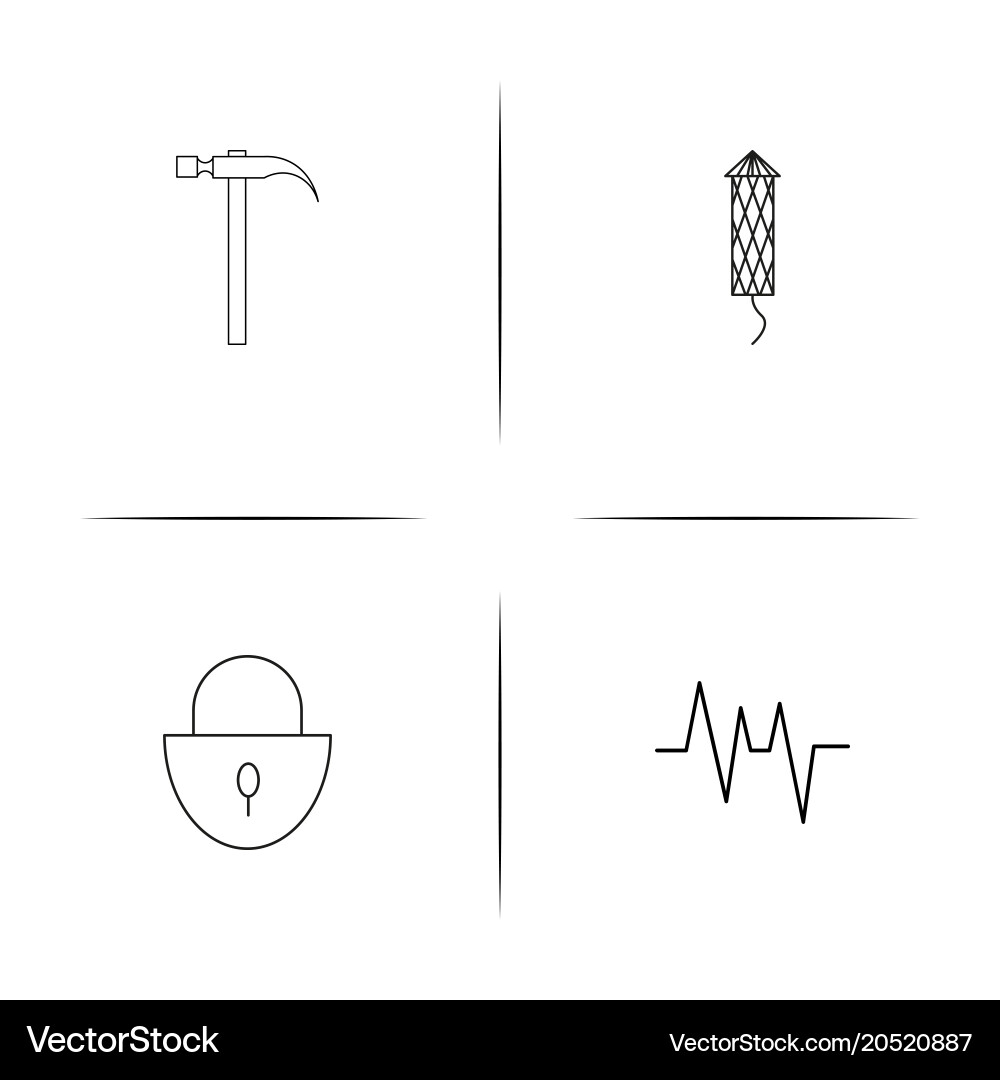 Internet of things simple linear icons set vector image