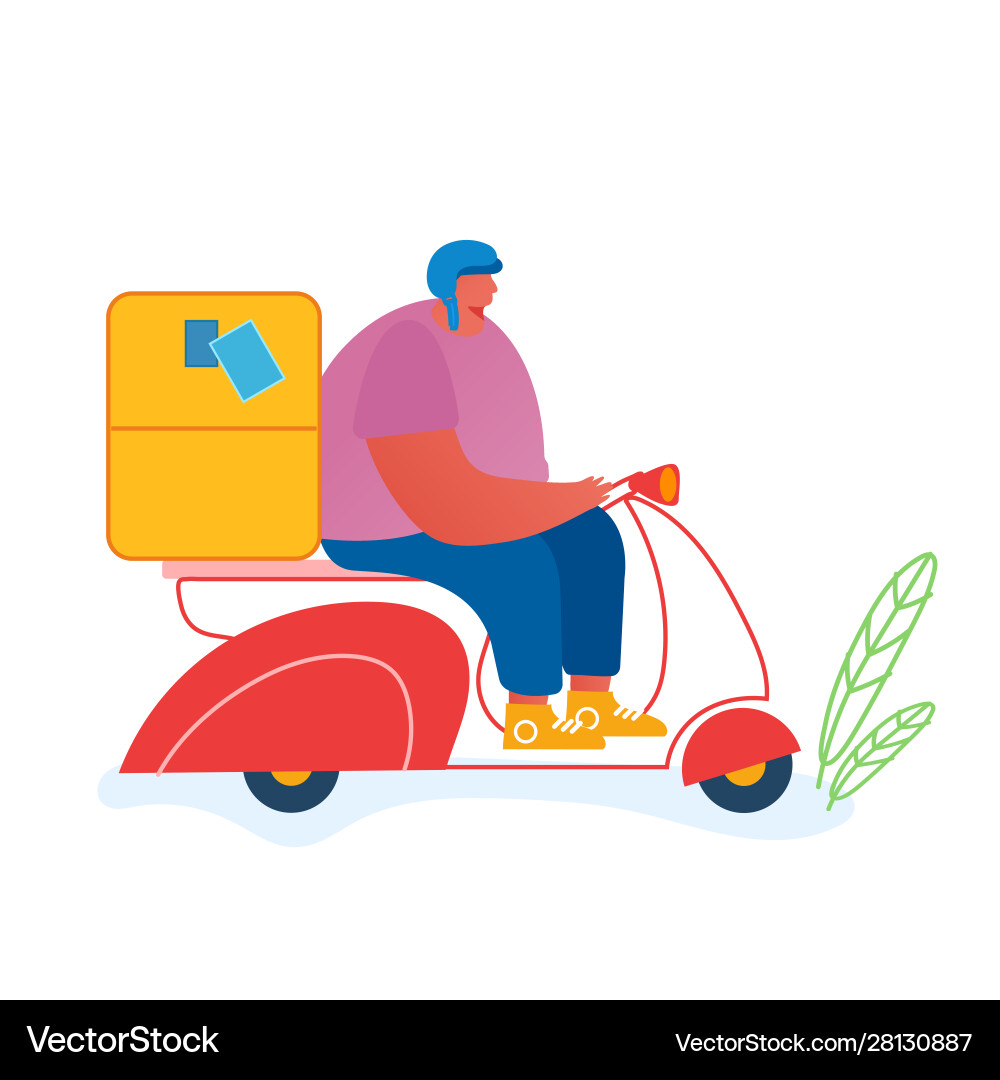 Post express delivery service concept male Post express delivery service concept male vector image