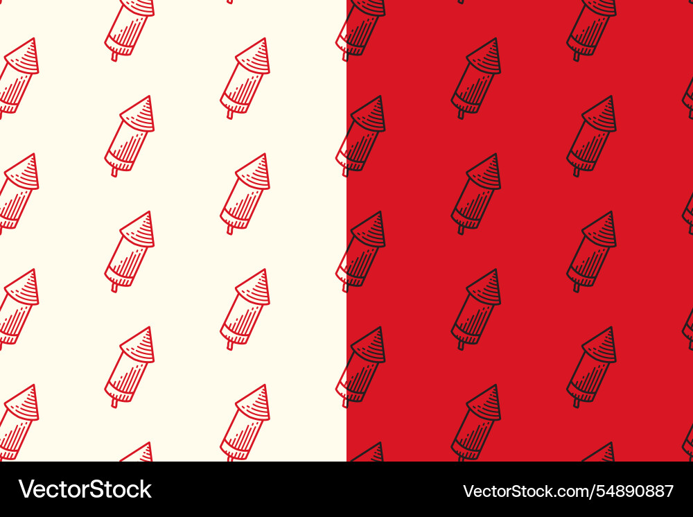 Rocket firecracker seamless pattern background Vector Image
