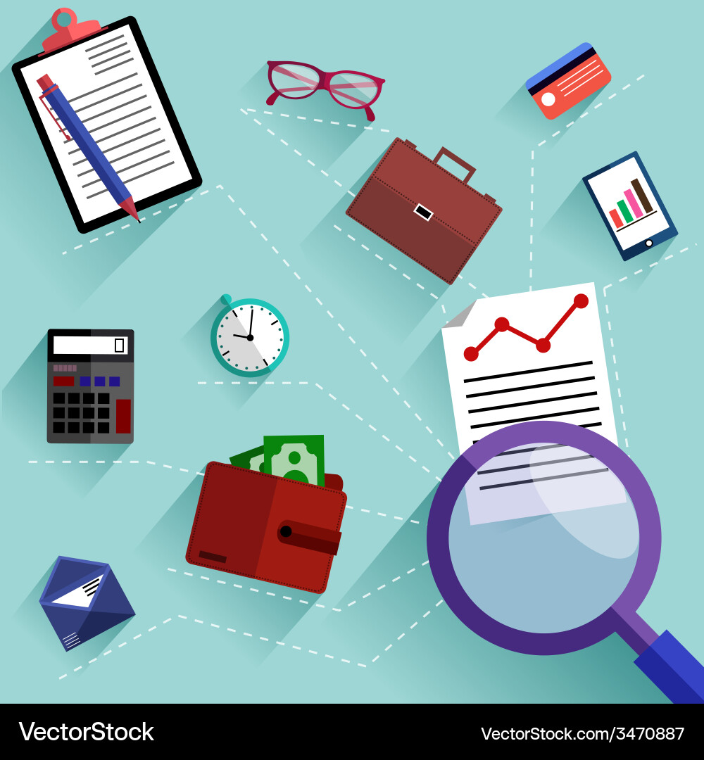 Routine business objects concept vector image