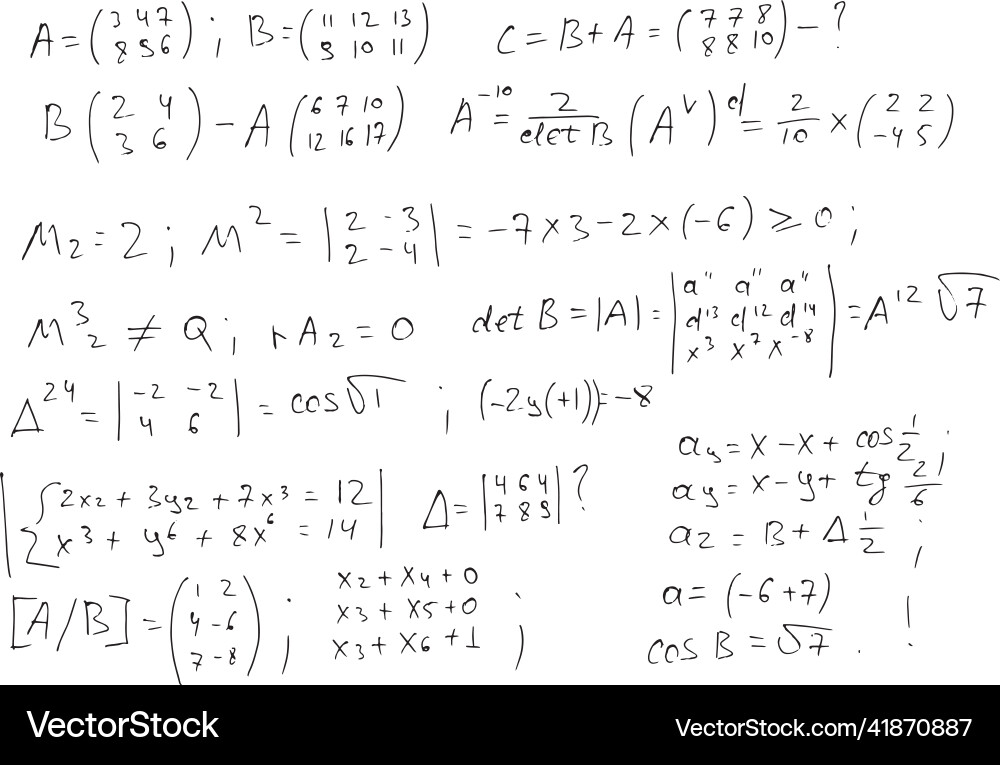 Scientific formulas and mathematical expressions Scientific formulas and mathematical expressions vector image