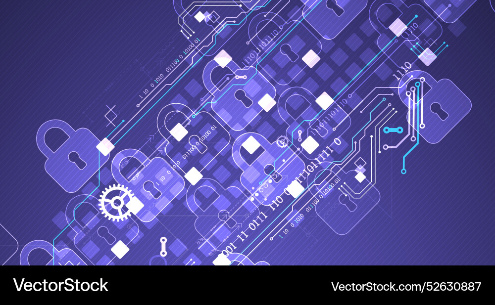 Secure digital background virtual confidential Secure digital background virtual confidential vector image
